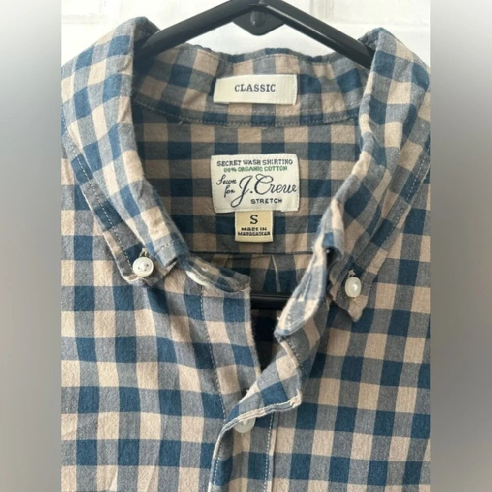 Classic Vintage J. Crew Men’s Button-Down Sz S | Blue and Beige | Secret Wash